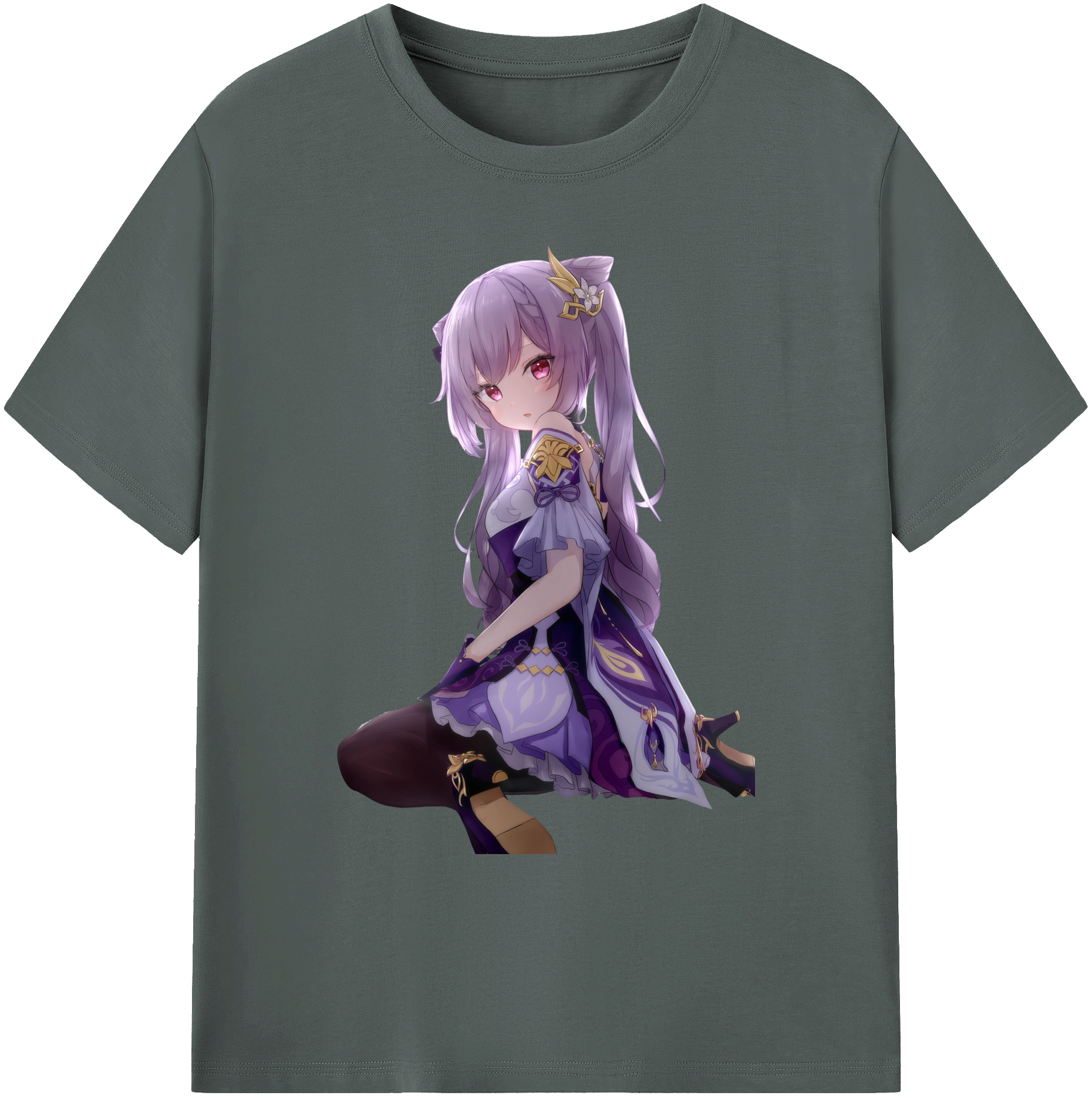 げんし神 刻晴 こくせい genshin Kokusei 綿100％ メンズ半袖Tシャツ｜肌触りやわらか＆通気性
